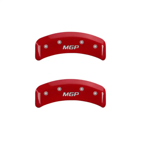 MGP 4 Caliper Covers Engraved Front & Rear MGP Red Finish Silver Char 1988 Chevrolet Corvette