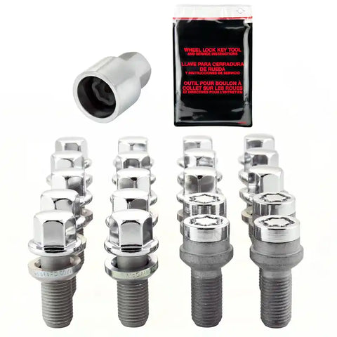 McGard 5 Lug Hex Install Kit w/Locks (Radius Seat Bolt) M14X1.5 / 17mm 26.3mm Shank L - Chrome