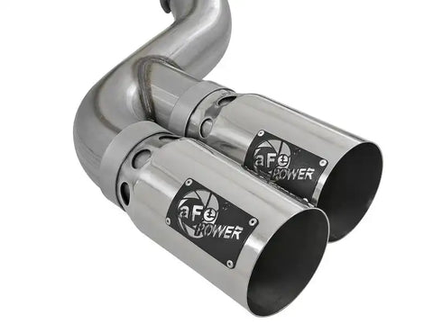 aFe 49-43121-P Power 15-16 Ford F250/F350 6.7L Diesel Rebel XD 4in 409 SS DPF-Back Exhaust System - Pol Tips