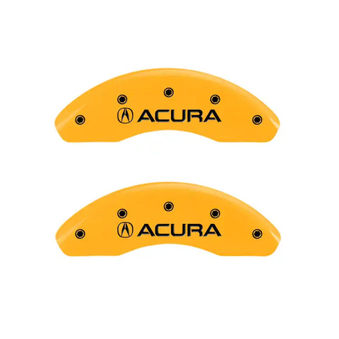 MGP 4 Caliper Covers Engraved Front & Rear Acura Yellow finish black ch