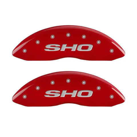 MGP 4 Caliper Covers Engraved Front & Rear SHO Red finish silver ch