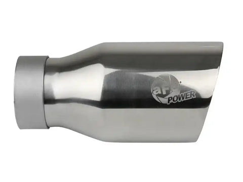 aFe 49T30454-P093 MACH Force-Xp Univ 304 SS Double-Wall Clamp-On Exhaust Tip - Polished 3in Inlet 4.5in Outlet
