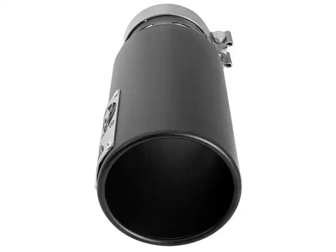 aFe 49T40501-B122 SATURN 4S 4in SS Intercooled Exhaust Tip - Black In x 5in Out 12in L Bolt-On