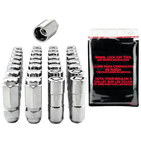 McGard 8 Lug Hex Install Kit w/Locks (Cone Seat Nut / Duplex) 9/16-18 7/8 2.5in L - Chrome