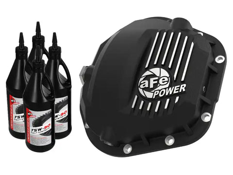 aFe 46-71101B Pro Series Front Diff Cover Black w/ Machined Fins 17-21 Ford Trucks (Dana 60) Gear Oil