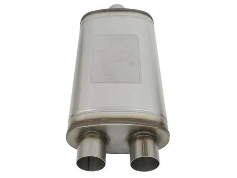 aFe 49M00015 MACHForce XP SS Muffler 3in Center Inlet / Offset Outlet 22in L x 11in W 6in H Body