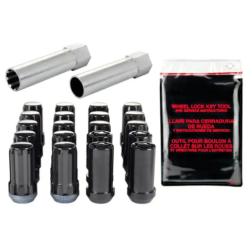 McGard SplineDrive Tuner 5 Lug Install Kit w/Locks & Tool (Cone) 1/2-20 / 13/16 Hex 1.6in. L - Blk