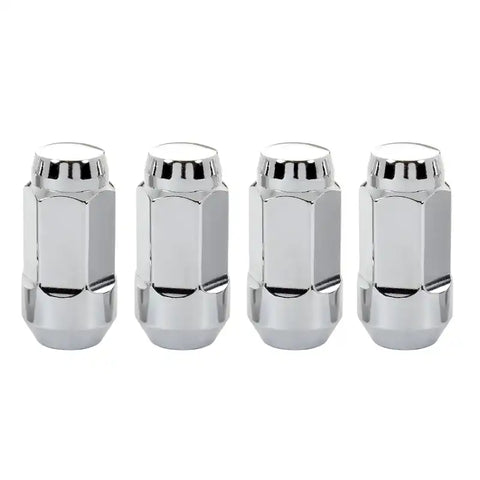 McGard Hex Lug Nut (Cone Seat Bulge Style) M14X1.5 / 13/16 1.945in. Length (4-Pack) - Chrome