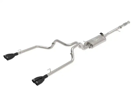 aFe 49-34139-B Gemini XV 3in 304 SS Cat-Back Exhaust w/ Cutout 19-21 GM Silverado/Sierra 1500 V8- Black Tips