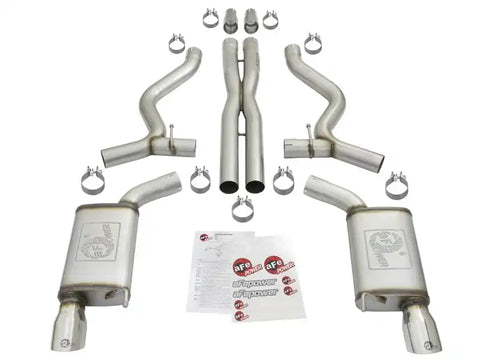 aFe 49-33087-P MACHForce XP 3in Sport Tone Cat-Back Exhausts w/ Polished Tips 15-17 Ford Mustang V6/V8