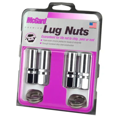 McGard Hex Lug Nut (Drag Racing X-Long Shank) 1/2-20 / 13/16 2.475in. Length (4-Pack) - Chrome