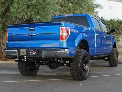 aFe 49-43056-B MACHForce XP Exhaust 3in SS Dual Side Exit CB w/ Black Tips 11-14 Ford F150 EcoBoost V6-3.5L TT