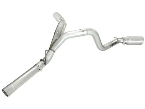 aFe 49-04043-P MACHForce XP Exhaust Aluminized Dual Split DPF Back 11-15 GM Diesel Truck V8-6.6L (td) (pol tip)