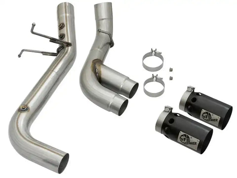 aFe 49-44089-B Victory Series 4in 409-SS DPF-Back Exhaust w/ Dual Black Tips 2017 GM Duramax V8-6.6L(td) L5P
