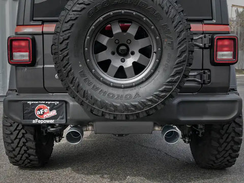 aFe 49-48076-B Rebel Series 2.5in 409 SS Cat-Back Exhaust w/ Black Tips 18-19 Jeep Wrangler (JL) V6 3.6L