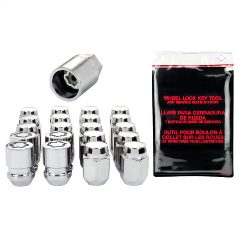 McGard 4 Lug Hex Install Kit w/Locks (Cone Seat Nut) M12X1.25 / 13/16 1.28in. Length - Chrome