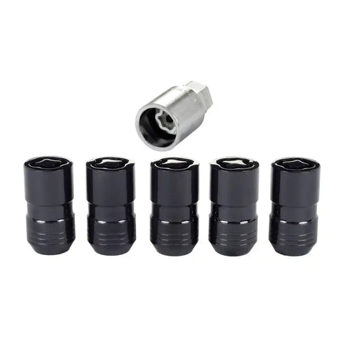McGard Wheel Lock Nut Set - 5pk. (Cone Seat) M14X1.5 / 22mm Hex 1.639in OAL Black