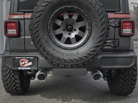 aFe 49-38066-B Rebel Series 2.5in 304 SS Cat-Back Exhaust w/ Black Tips 2018+ Jeep Wrangler (JL) V6 3.6L