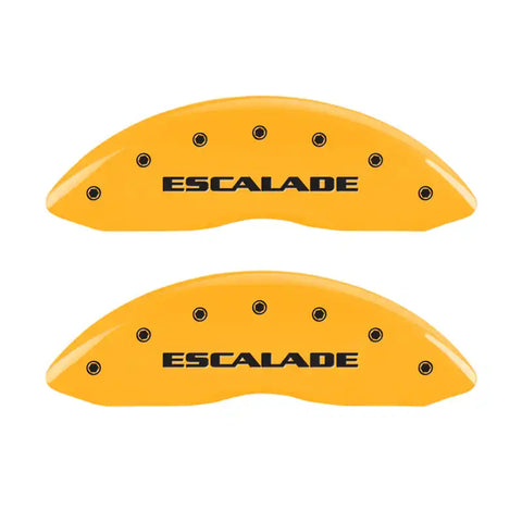 MGP 4 Caliper Covers Engraved F & R Escalade Yellow Finish Black Char 2004 Cadillac Escalade EXT