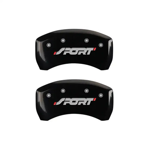 MGP 4 Caliper Covers Engraved Front & Rear SPORT Black finish silver ch