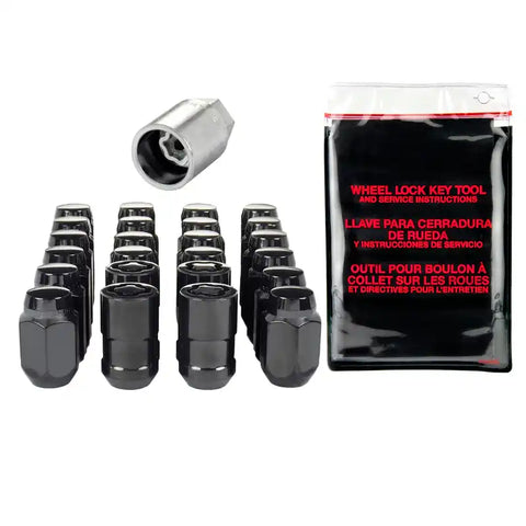 McGard 6 Lug Hex Install Kit w/Locks (Cone Seat Nut) M12X1.5 / 13/16 1.5in. Length - Black