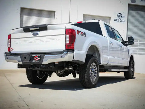 aFe 49-43116NM-B Apollo GT Series 3-1/2in 409 SS Axle-Back Exhaust 17-20 Ford F-250/F-350 Black Tips w/o Muffler