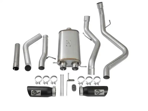 aFe 49-44071-B MACH Force-Xp 3in CB SS Dual Exhaust w/Black Tips 09-16 GM Silverado/Sierra 4.3L/4.8L/5.3L