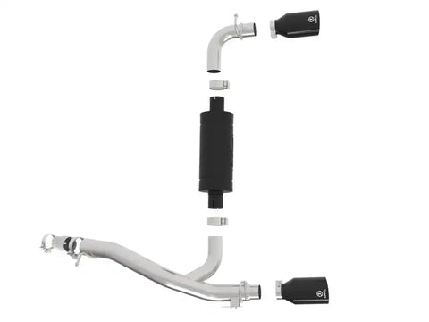 aFe 49-33104-B Takeda 3in 304 SS Axle-Back Exhaust System w/ Black Tip 16-18 Ford Focus RS 2.3L (t)