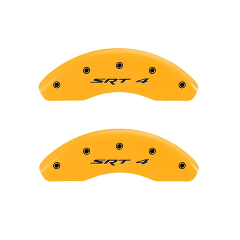 MGP 4 Caliper Covers Engraved Front & Rear Srt4 Yellow Finish Black Char 2005 Dodge Neon