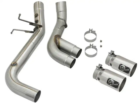 aFe 49-44089-P Victory Series 4in 409-SS DPF-Back Exhaust w/ Dual Polished Tips 2017 GM Duramax V8-6.6L(td) L5P
