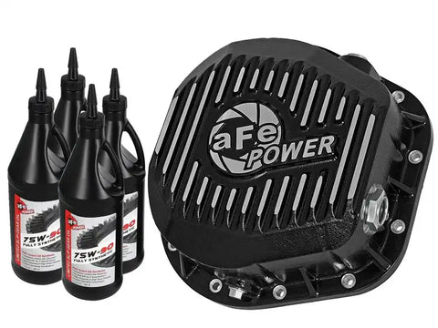 aFe 46-70022-WL Pro Series Rear Diff Cover Kit Black w/ Gear Oil 86-16 Ford F-250/F-350 V8 7.3L/6.0L/6.4L/6.7L