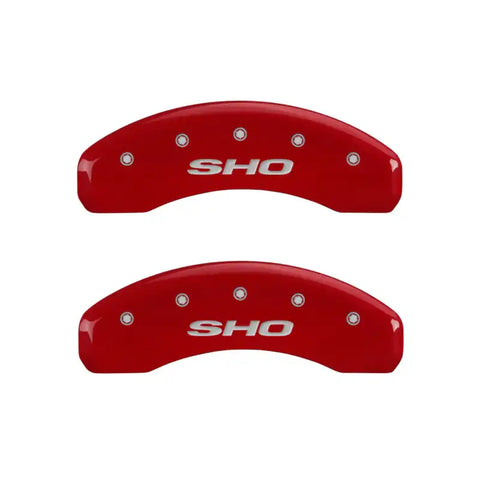MGP 4 Caliper Covers Engraved Front & Rear SHO Red finish silver ch