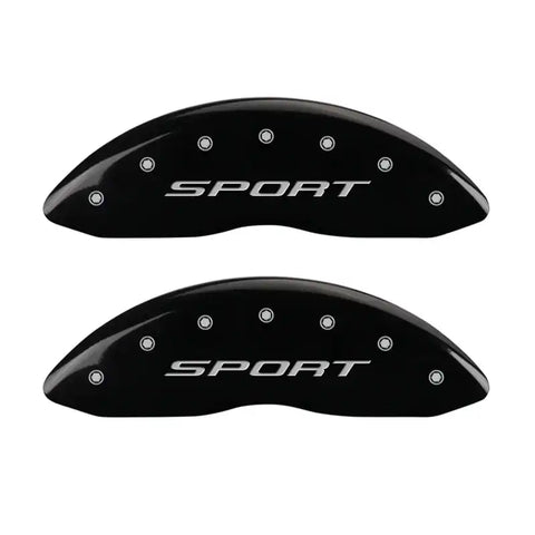 MGP 4 Caliper Covers Engraved front & Rear 2015/Sport Black finish silver ch