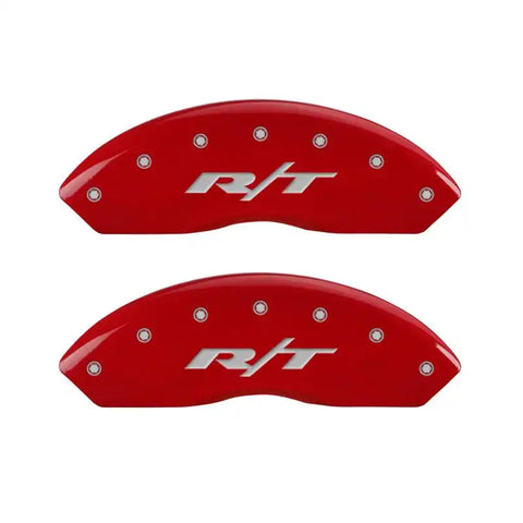 MGP 4 Caliper Covers Engraved Front & Rear RT Red finish silver ch