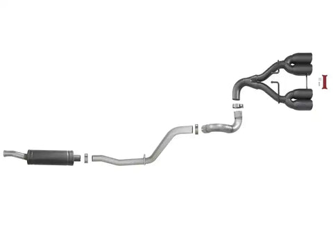 aFe 49-38071-B Rebel Series 2.5in. 304 SS C/B Exhaust System 2018 Jeep Wrangler (JL) V6-3.6L - Black Tip