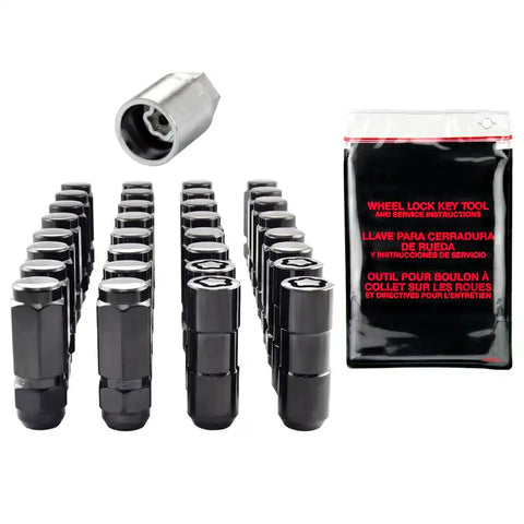 McGard 8 Lug Hex Install Kit w/Locks (Cone Seat Nut / Duplex) 9/16-18 7/8 2.5in. L - Black