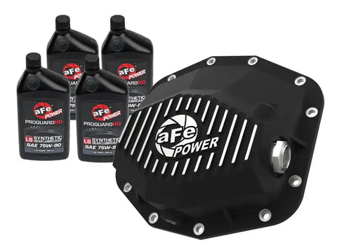 aFe 46-71281B POWER 21-22 Ram1500 TRX Hemi V8 6.2L PRO Series Rear Diff Cover Black w/Machined Fins & Gear Oil