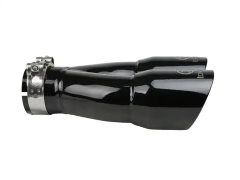 aFe 49T25364-B10 Takeda 2.5in 304 Stainless Steel Clamp-on Exhaust Tip Inlet 3in Dual Outlet - Black