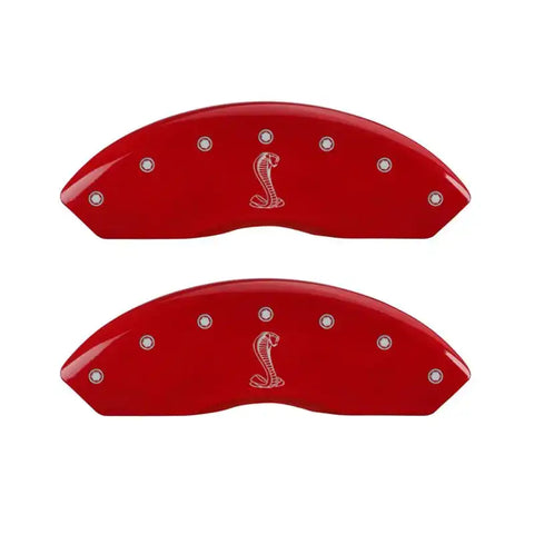 MGP 4 Caliper Covers Engraved Front & Rear Tiffany Snake Red finish silver ch