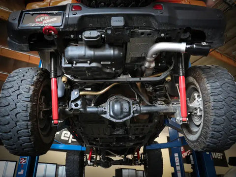 aFe 49-38092-B 20-21 Jeep Wrangler Large Bore-HD 3in 304 Stainless Steel DPF-Back Exhaust System - Black Tip