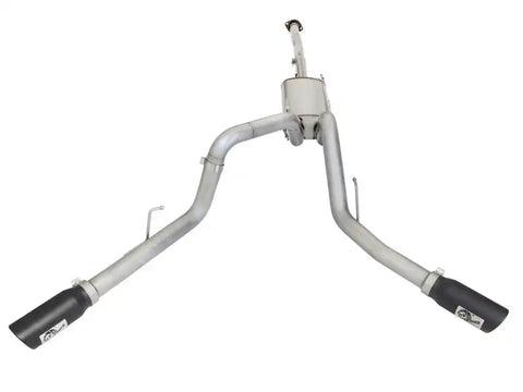 aFe 49-43070-B MACHForce XP Exhaust 3in SS Dual Side Exit CB w/ Black Tips 15 Ford F150 Ecoboost V6-2.7L/3.5L