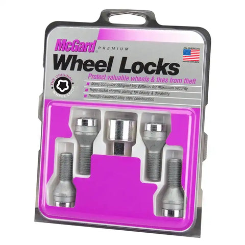 McGard Wheel Lock Bolt Set - 4pk. (Cone Seat) M12X1.5 / 21mm Hex 18.2mm Shank Length Chrome