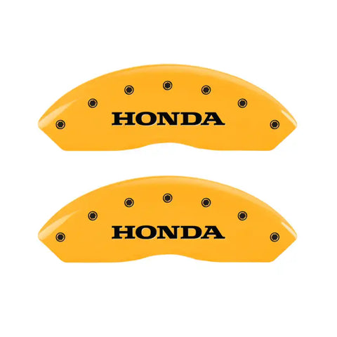 MGP 4 Caliper Covers Engraved Front & Rear Honda Yellow Finish Black Char 2004 Honda Pilot
