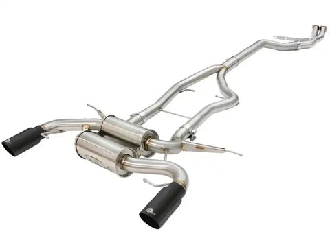 aFe 49-36328-B MACHForce XP SS-304 Black Tip 3.0in-2.5in Dia Cat Back Exhaust 11-13 BMW 335i (E90/E92) 3.0L