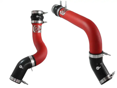 aFe 46-20134-R BladeRunner 3in Red Intercooler Tubes Hot & Cold Side Kit for 13-14 Dodge RAM Diesel 6.7L (td)
