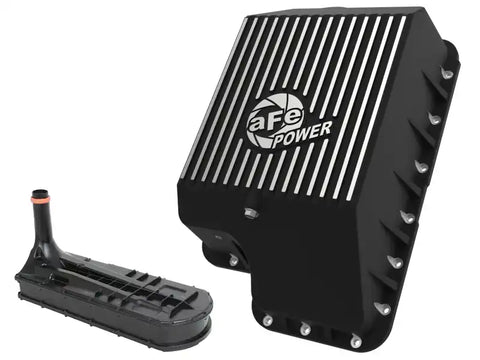 aFe 46-70122-1 Transmission Pan (Black) Ford Diesel Trucks 03-10 V8-6.0/6.4L (td)