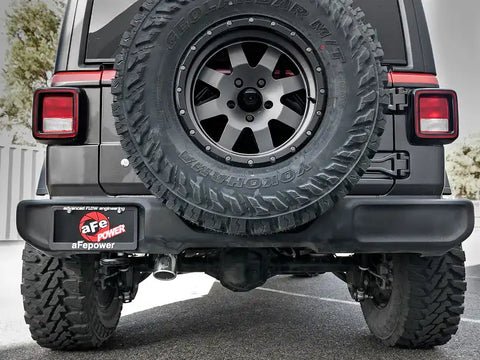 aFe 49-48075-P MACH Force-Xp 2.5in 409SS Axle-Back Hi-Tuck Exh Sys w/ Pol Tip 18-20 Jeep Wrangler (JL) V6 3.6L