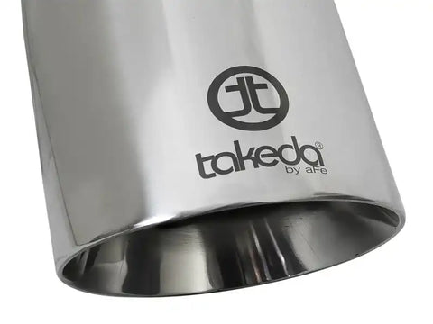 aFe 49T25454-P09 Takeda 304 Stainless Steel Clamp-On Exhaust Tip 2.5in. Inlet / 4.5in. Outlet 9in. L - Polished