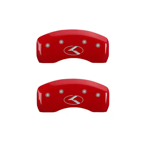 MGP 4 Caliper Covers Engraved Front & Rear Circle K/Kia Red Finish Silver Char 2011 Kia Optima