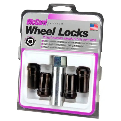 McGard Wheel Lock Nut Set - 4pk. (Tuner / Cone Seat) 1/2-20 13/16 Hex 1.60in. Length Black